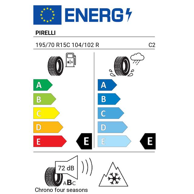 Eticheta Energetica Anvelope  195 70 R15C Pirelli Chrono Four Seasons 