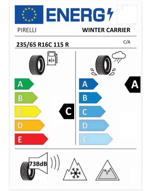 Eticheta Energetica Anvelope  235 65 R16C Pirelli Winter Carrier 
