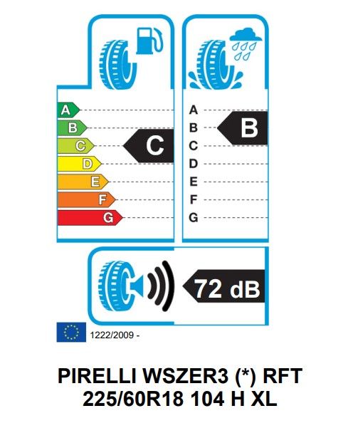 Eticheta Energetica Anvelope  225 60 R18 Pirelli Wszer3 Winter Sottozero 3 