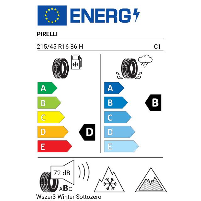 Eticheta Energetica Anvelope  215 45 R16 Pirelli Wszer3 Winter Sottozero 3 