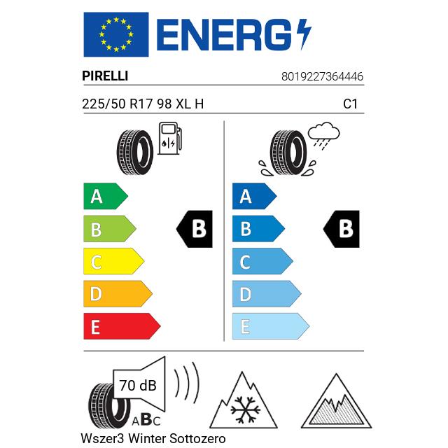 Eticheta Energetica Anvelope  225 50 R17 Pirelli Wszer3 Winter Sottozero 3 