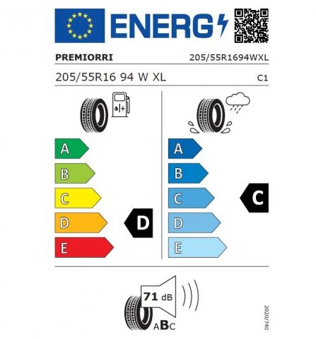 Eticheta Energetica Anvelope  205 55 R16 Premiorri Solazo S Plus 