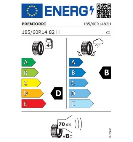 Eticheta Energetica Anvelope  185 60 R14 Premiorri Solazo 
