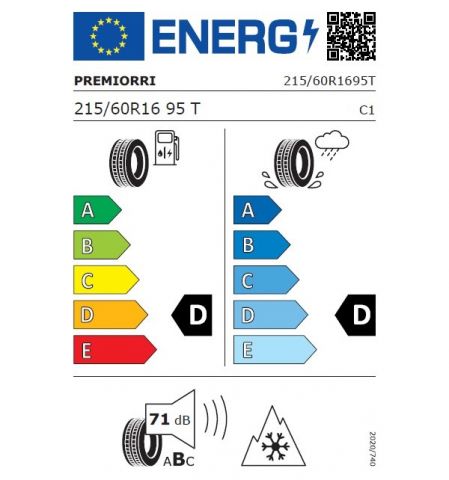 Eticheta Energetica Anvelope  215 60 R16 Premiorri Viamaggiore 