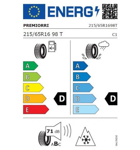 Eticheta Energetica Anvelope  215 65 R16 Premiorri Viamaggiore 