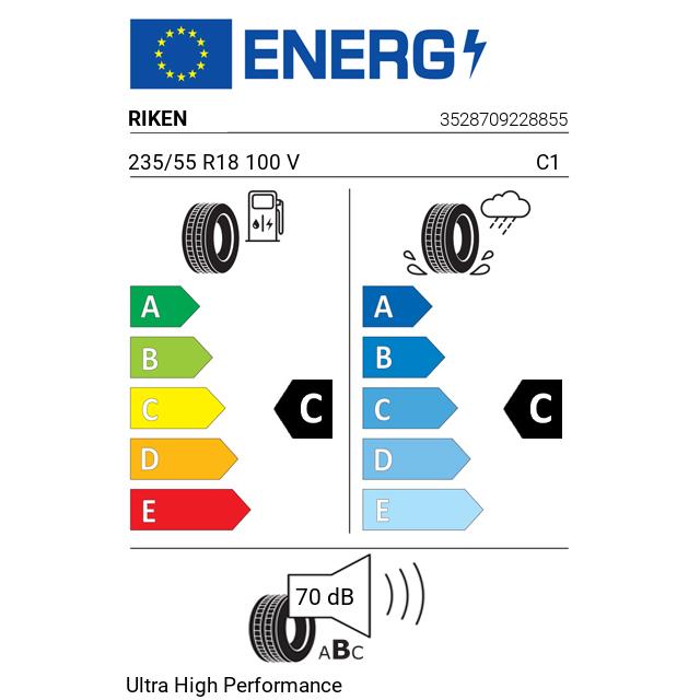 Eticheta Energetica Anvelope  235 55 R18 Riken Ultra High Performance 