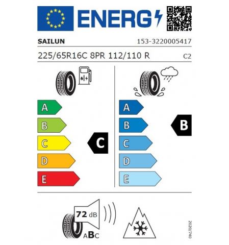 Eticheta Energetica Anvelope  225 65 R16C Sailun Endure Wsl1 