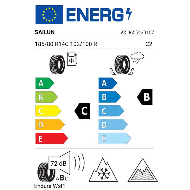 Eticheta Energetica Anvelope  185 80 R14C Sailun Endure Wsl1 