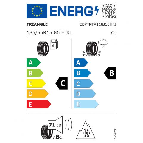 Eticheta Energetica Anvelope  185 55 R15 Triangle Ta01 