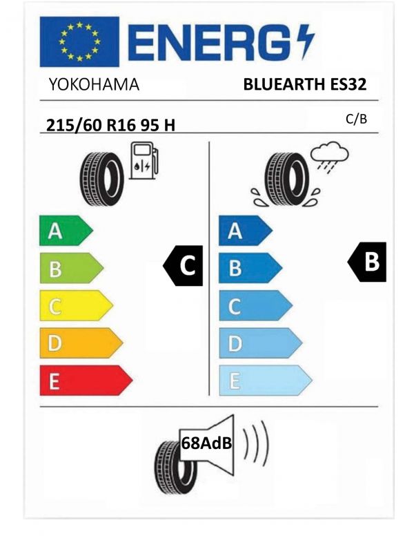 Eticheta Energetica Anvelope  215 60 R16 Yokohama Bluearth Es32 