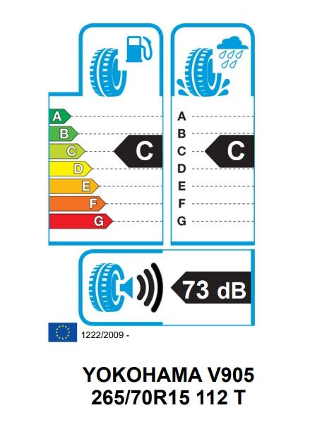 Eticheta Energetica Anvelope  265 70 R15 Yokohama V905 