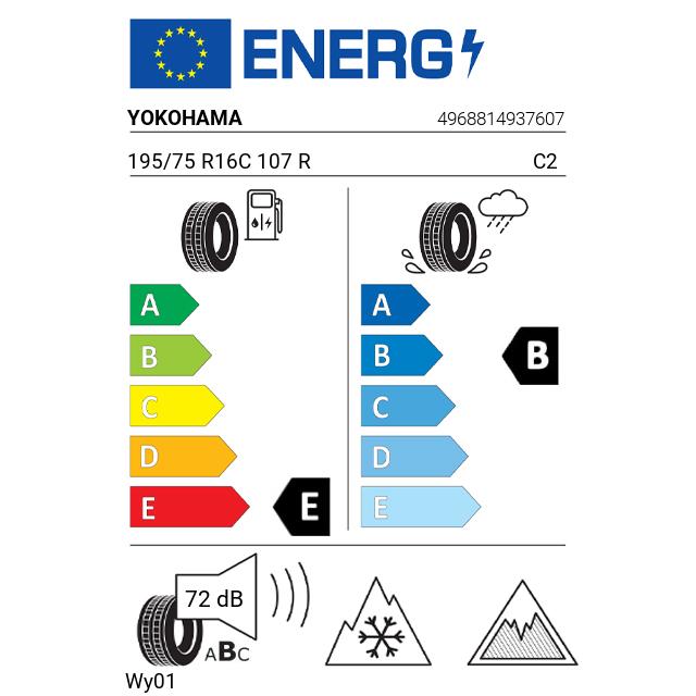 Eticheta Energetica Anvelope  195 75 R16C Yokohama Wy01 