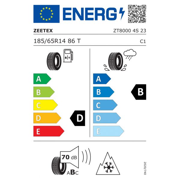 Eticheta Energetica Anvelope  185 65 R14 Zeetex Zt8000 4s 