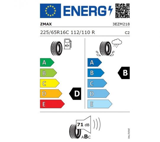 Eticheta Energetica Anvelope  225 65 R16C Zmax Vanmejor C30 