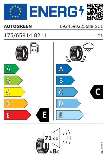 Eticheta Energetica Anvelope  175 65 R14 Autogreen Smart Chaser-sc1 
