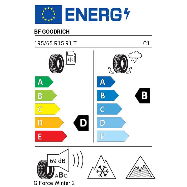 Eticheta Energetica Anvelope  195 65 R15 Bf Goodrich G Force Winter 2 