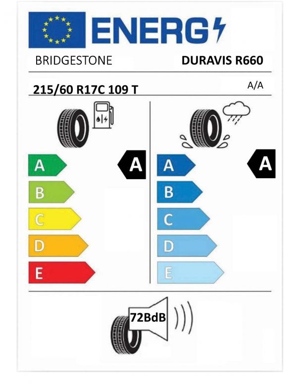 Eticheta Energetica Anvelope  215 60 R17C Bridgestone Duravis R660 
