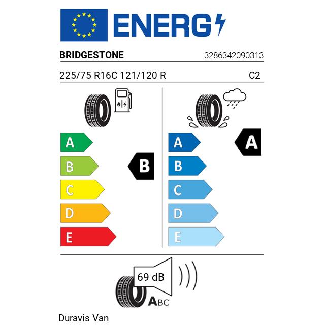 Eticheta Energetica Anvelope  225 75 R16C Bridgestone Duravis Van 