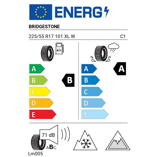 Eticheta Energetica Anvelope  225 55 R17 Bridgestone Lm005 