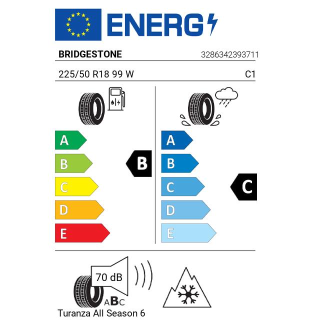 Eticheta Energetica Anvelope  225 50 R18 Bridgestone Turanza  6 
