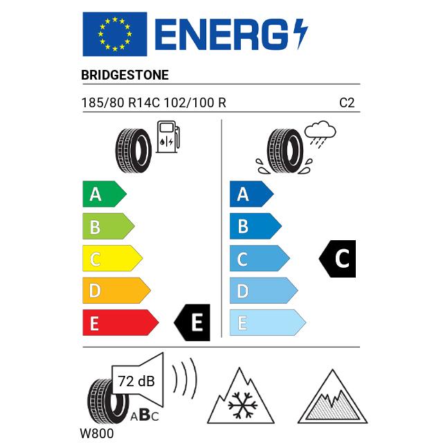 Eticheta Energetica Anvelope  185 80 R14C Bridgestone W800 