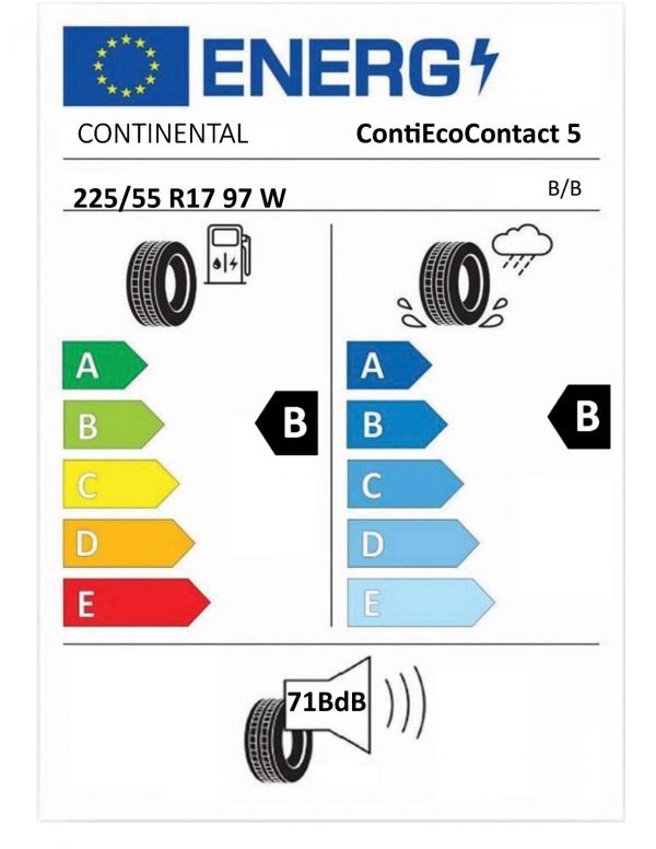 Eticheta Energetica Anvelope  225 55 R17 Continental Contiecocontact 5 
