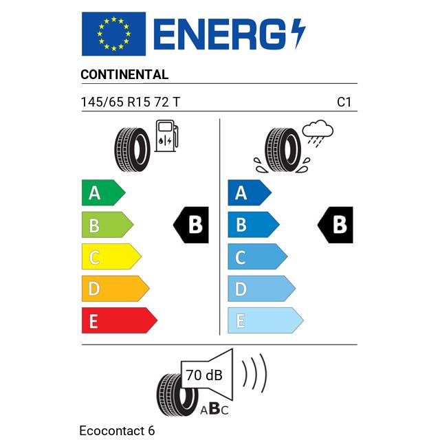Eticheta Energetica Anvelope  145 65 R15 Continental Ecocontact 6 