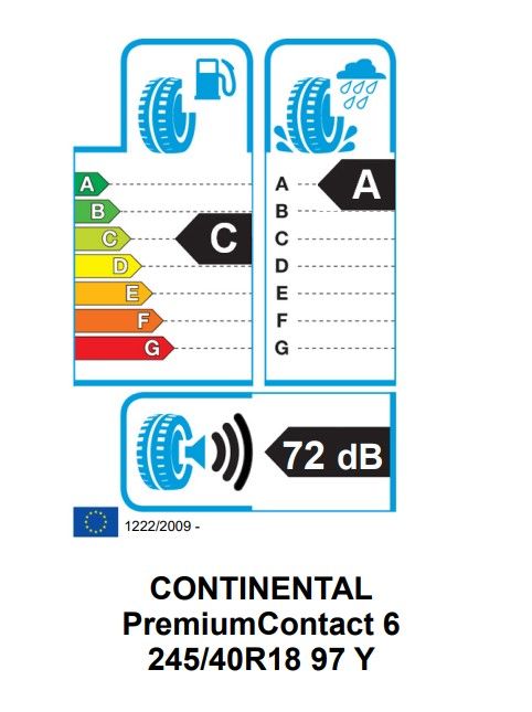Eticheta Energetica Anvelope  245 40 R18 Continental Premiumcontact 6 