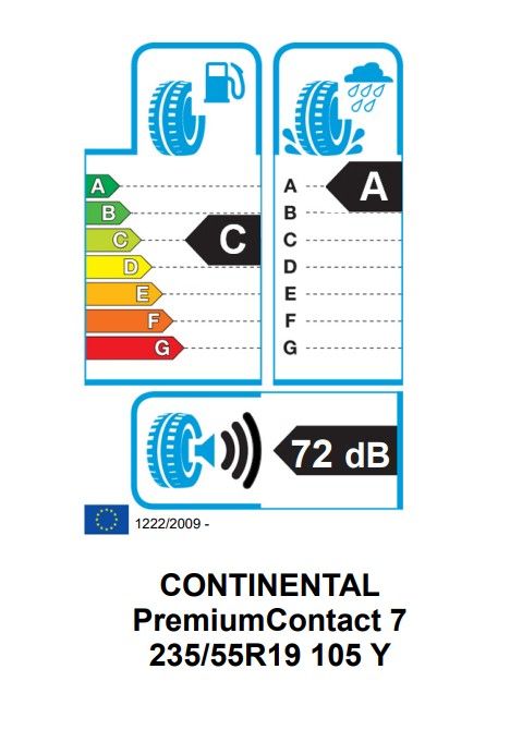 Eticheta Energetica Anvelope  235 55 R19 Continental Premiumcontact 7 