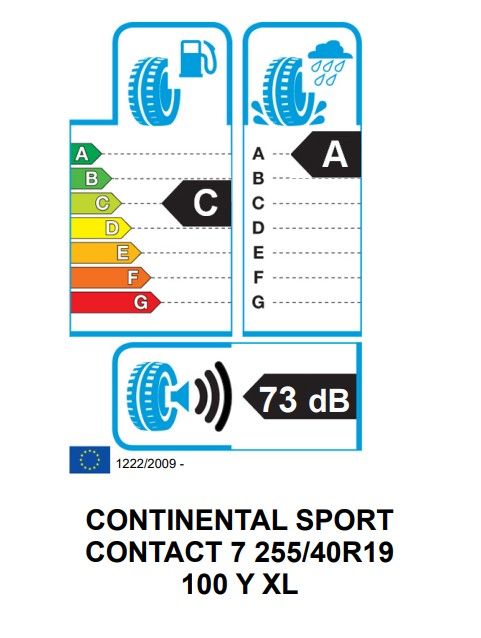 Eticheta Energetica Anvelope  255 40 R19 Continental Sportcontact 7 
