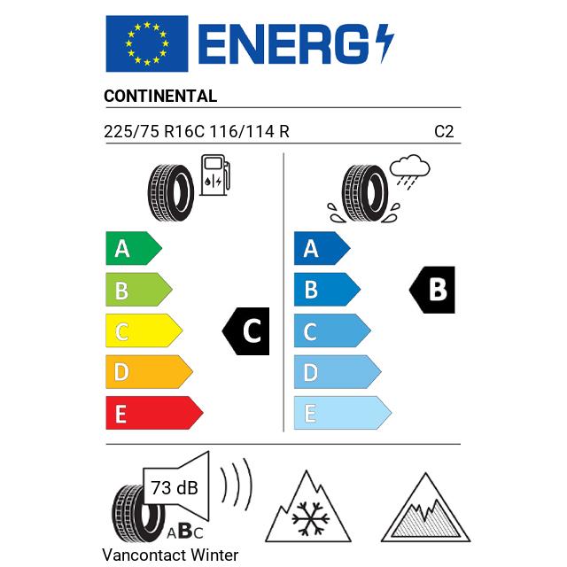 Eticheta Energetica Anvelope  225 75 R16C Continental Vancontact Winter 