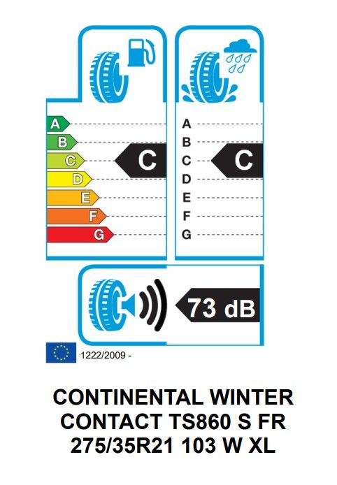Eticheta Energetica Anvelope  275 35 R21 Continental Wintercontact Ts 860 S 