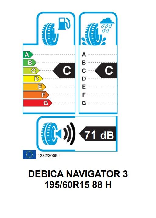 Eticheta Energetica Anvelope  195 60 R15 Debica Navigator 3 