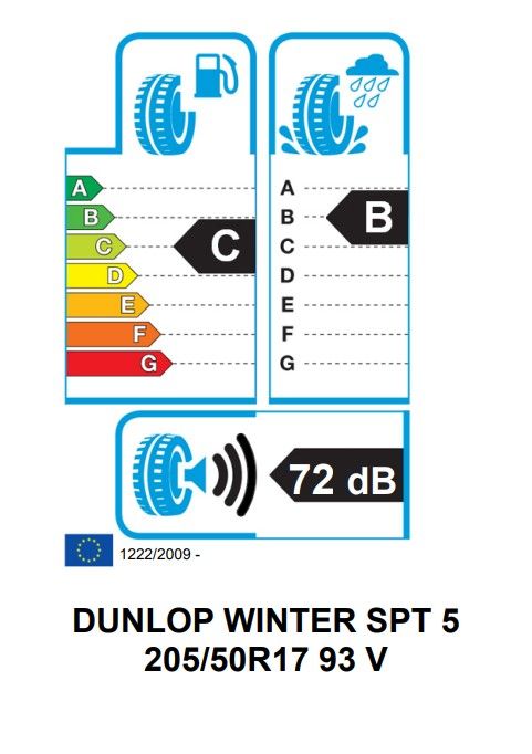 Eticheta Energetica Anvelope  205 50 R17 Dunlop Winter Sport 5 