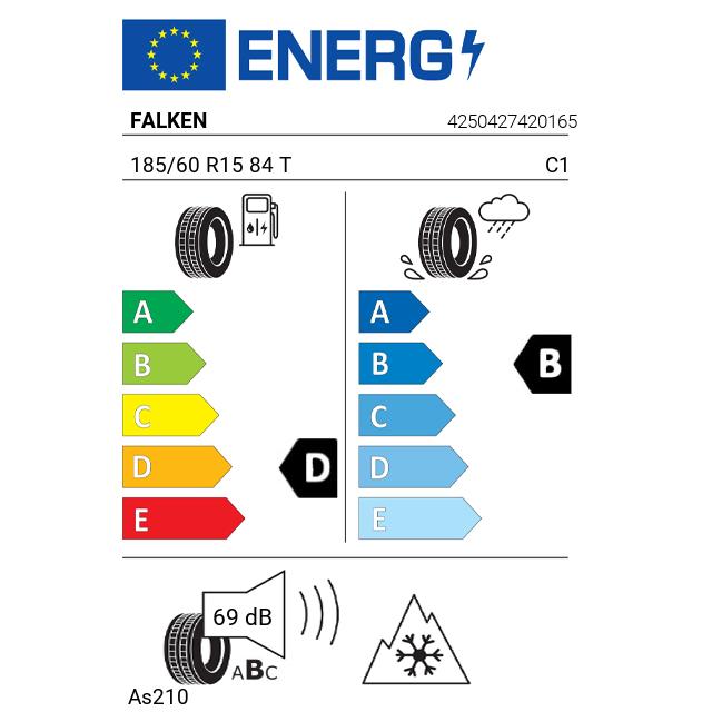 Eticheta Energetica Anvelope  185 60 R15 Falken As210 