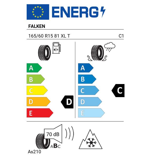 Eticheta Energetica Anvelope  165 60 R15 Falken As210 