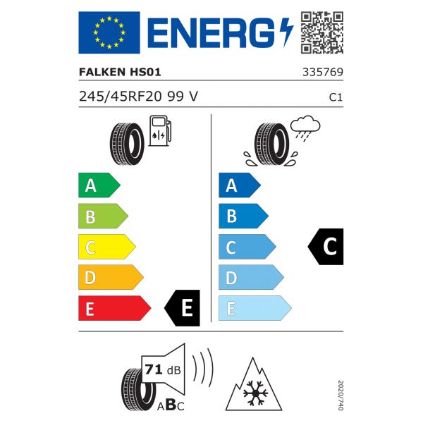 Eticheta Energetica Anvelope  245 45 R20 Falken Eurowinter Hs01 