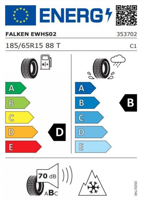 Eticheta Energetica Anvelope  185 65 R15 Falken Eurowinter Hs02 