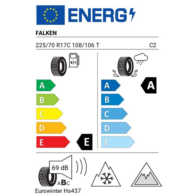 Eticheta Energetica Anvelope  225 70 R17C Falken Eurowinter Hs437 