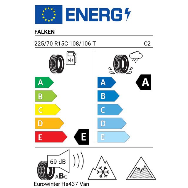 Eticheta Energetica Anvelope  225 70 R15C Falken Eurowinter Hs437 Van 