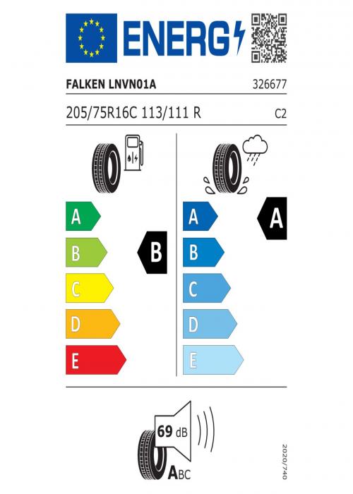 Eticheta Energetica Anvelope  205 75 R16C Falken Linam Van01 