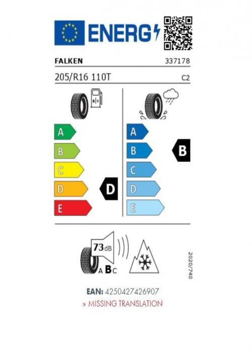 Eticheta Energetica Anvelope  205 80 R16C Falken Wildpeak A/t At3wa 