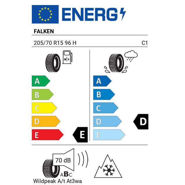 Eticheta Energetica Anvelope  205 70 R15 Falken Wildpeak A/t At3wa 