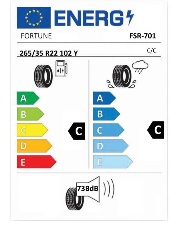 Eticheta Energetica Anvelope  265 35 R22 Fortune Fsr-701 
