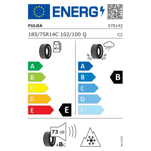 Eticheta Energetica Anvelope  185 75 R14C Fulda Conveo Trac 2 