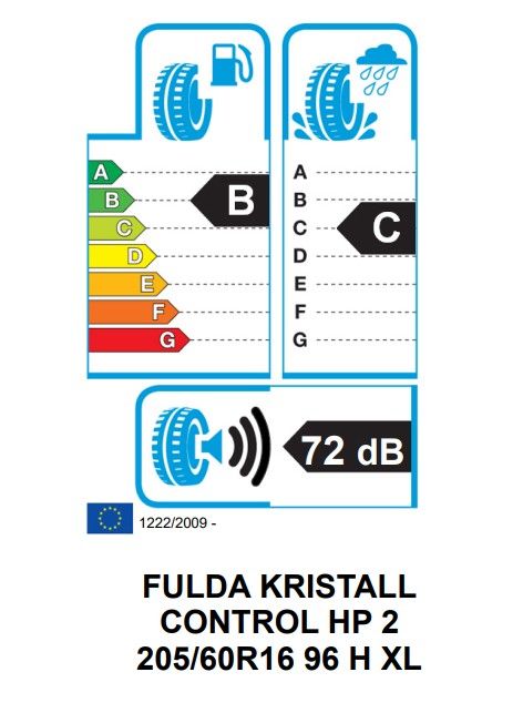 Eticheta Energetica Anvelope  205 60 R16 Fulda Kristal Control Hp 2 