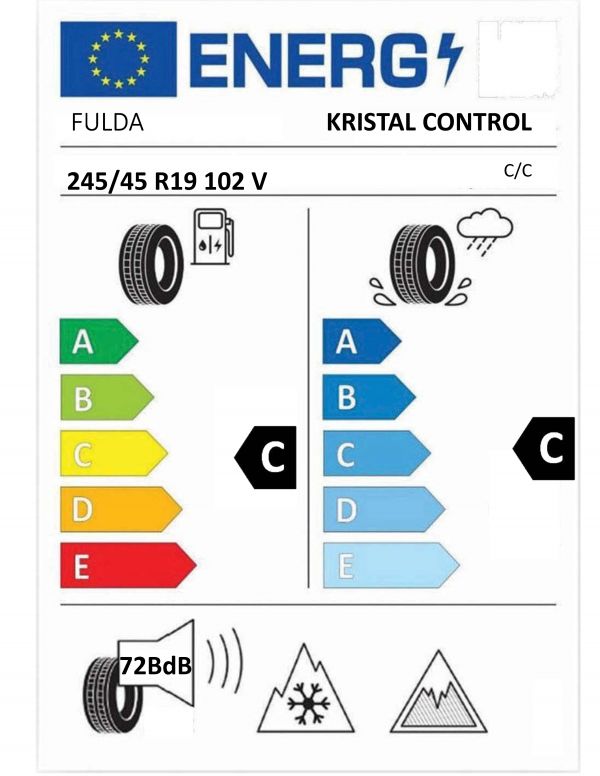 Eticheta Energetica Anvelope  245 45 R19 Fulda Kristal Control Hp 2 