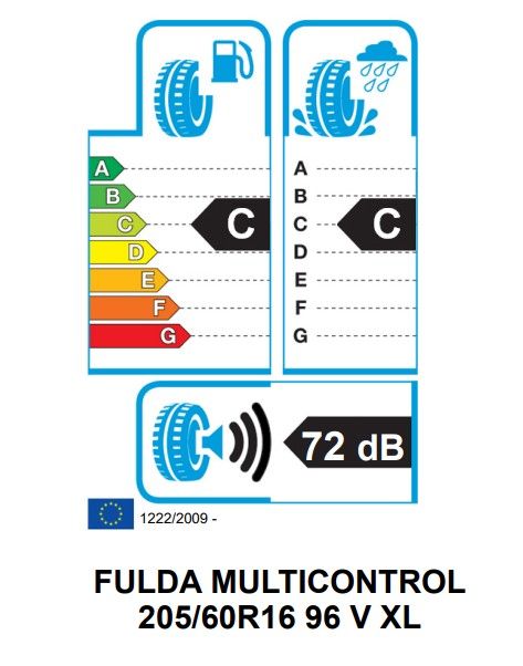 Eticheta Energetica Anvelope  205 60 R16 Fulda Multicontrol 