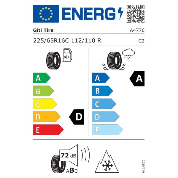 Eticheta Energetica Anvelope  225 65 R16C Giti Gitivanallseason La1 