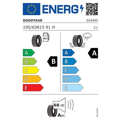 Eticheta Energetica Anvelope  195 65 R15 Goodyear Efficientgrip Performance 2 